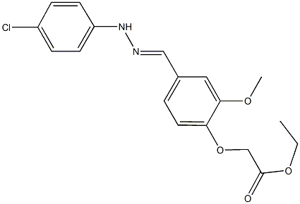 ethyl {4-[2-(4-chlorophenyl)carbohydrazonoyl]-2-methoxyphenoxy}acetate Struktur