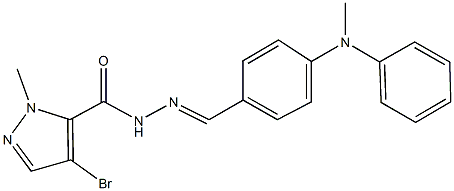 4-bromo-1-methyl-N'-[4-(methylanilino)benzylidene]-1H-pyrazole-5-carbohydrazide Struktur