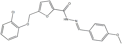 5-[(2-chlorophenoxy)methyl]-N'-(4-methoxybenzylidene)-2-furohydrazide Struktur