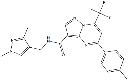 N-[(1,3-dimethyl-1H-pyrazol-4-yl)methyl]-5-(4-methylphenyl)-7-(trifluoromethyl)pyrazolo[1,5-a]pyrimidine-3-carboxamide Struktur