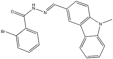 2-bromo-N'-[(9-methyl-9H-carbazol-3-yl)methylene]benzohydrazide Struktur