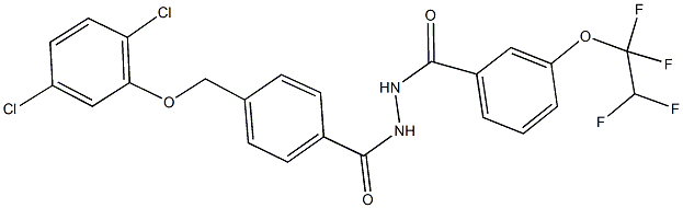 N'-{4-[(2,5-dichlorophenoxy)methyl]benzoyl}-3-(1,1,2,2-tetrafluoroethoxy)benzohydrazide Struktur