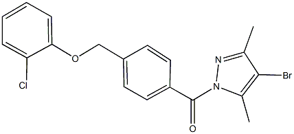 4-[(4-bromo-3,5-dimethyl-1H-pyrazol-1-yl)carbonyl]benzyl 2-chlorophenyl ether Struktur