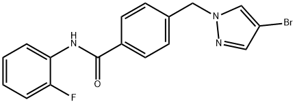 4-[(4-bromo-1H-pyrazol-1-yl)methyl]-N-(2-fluorophenyl)benzamide Struktur