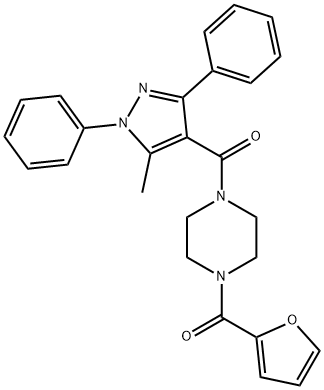 1-(2-furoyl)-4-[(5-methyl-1,3-diphenyl-1H-pyrazol-4-yl)carbonyl]piperazine Struktur