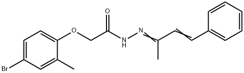 2-(4-bromo-2-methylphenoxy)-N'-(1-methyl-3-phenyl-2-propenylidene)acetohydrazide Struktur