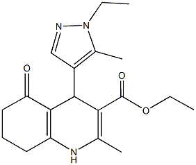 ethyl 4-(1-ethyl-5-methyl-1H-pyrazol-4-yl)-2-methyl-5-oxo-1,4,5,6,7,8-hexahydro-3-quinolinecarboxylate Struktur