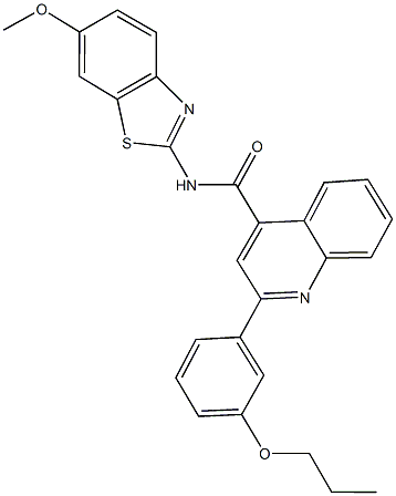 N-(6-methoxy-1,3-benzothiazol-2-yl)-2-(3-propoxyphenyl)quinoline-4-carboxamide Struktur