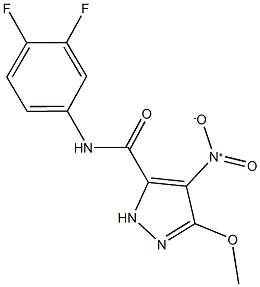 N-(3,4-difluorophenyl)-4-nitro-3-methoxy-1H-pyrazole-5-carboxamide Struktur