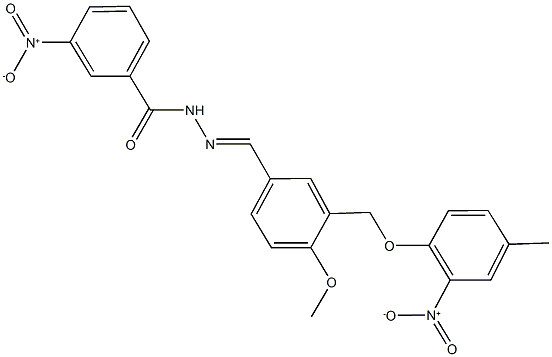 3-nitro-N'-[3-({2-nitro-4-methylphenoxy}methyl)-4-methoxybenzylidene]benzohydrazide Struktur