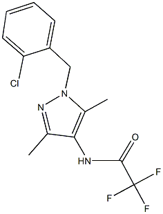 N-[1-(2-chlorobenzyl)-3,5-dimethyl-1H-pyrazol-4-yl]-2,2,2-trifluoroacetamide Struktur