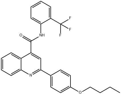 2-(4-butoxyphenyl)-N-[2-(trifluoromethyl)phenyl]-4-quinolinecarboxamide Struktur