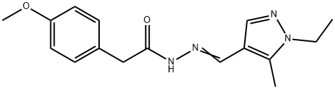 N'-[(1-ethyl-5-methyl-1H-pyrazol-4-yl)methylene]-2-(4-methoxyphenyl)acetohydrazide Struktur