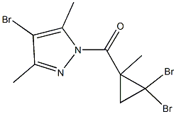 4-bromo-1-[(2,2-dibromo-1-methylcyclopropyl)carbonyl]-3,5-dimethyl-1H-pyrazole Struktur