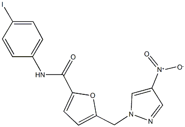 5-({4-nitro-1H-pyrazol-1-yl}methyl)-N-(4-iodophenyl)-2-furamide Struktur