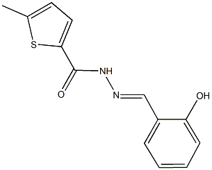 N'-(2-hydroxybenzylidene)-5-methyl-2-thiophenecarbohydrazide Struktur