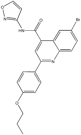 6-bromo-N-(3-isoxazolyl)-2-(4-propoxyphenyl)-4-quinolinecarboxamide Struktur