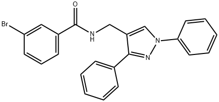 3-bromo-N-[(1,3-diphenyl-1H-pyrazol-4-yl)methyl]benzamide Struktur