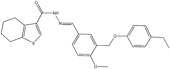 N'-{3-[(4-ethylphenoxy)methyl]-4-methoxybenzylidene}-4,5,6,7-tetrahydro-1-benzothiophene-3-carbohydrazide Struktur