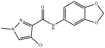 N-(1,3-benzodioxol-5-yl)-4-chloro-1-methyl-1H-pyrazole-3-carboxamide Struktur