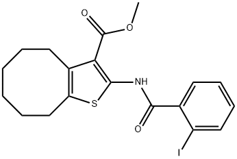 methyl 2-[(2-iodobenzoyl)amino]-4,5,6,7,8,9-hexahydrocycloocta[b]thiophene-3-carboxylate Struktur