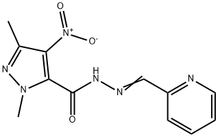 4-nitro-1,3-dimethyl-N'-(2-pyridinylmethylene)-1H-pyrazole-5-carbohydrazide Struktur