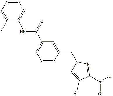 3-({4-bromo-3-nitro-1H-pyrazol-1-yl}methyl)-N-(2-methylphenyl)benzamide Struktur