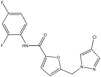 5-[(4-chloro-1H-pyrazol-1-yl)methyl]-N-(2,4-difluorophenyl)-2-furamide Struktur