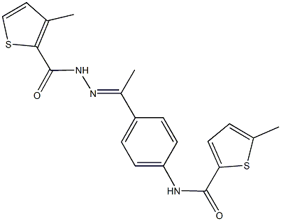 5-methyl-N-(4-{N-[(3-methyl-2-thienyl)carbonyl]ethanehydrazonoyl}phenyl)-2-thiophenecarboxamide Struktur