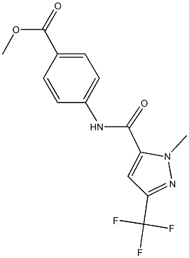 methyl 4-({[1-methyl-3-(trifluoromethyl)-1H-pyrazol-5-yl]carbonyl}amino)benzoate Struktur