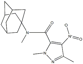 N-(1-adamantyl)-4-nitro-N,1,3-trimethyl-1H-pyrazole-5-carboxamide Struktur