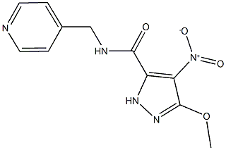 4-nitro-3-methoxy-N-(4-pyridinylmethyl)-1H-pyrazole-5-carboxamide Struktur