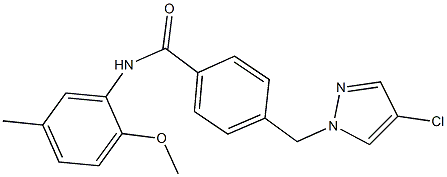 4-[(4-chloro-1H-pyrazol-1-yl)methyl]-N-(2-methoxy-5-methylphenyl)benzamide Struktur