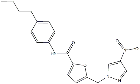 N-(4-butylphenyl)-5-({4-nitro-1H-pyrazol-1-yl}methyl)-2-furamide Struktur