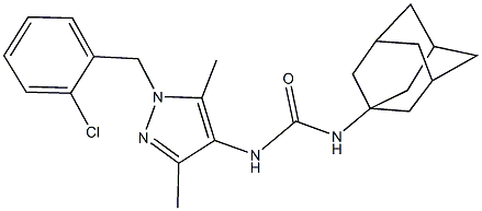 N-(1-adamantyl)-N'-[1-(2-chlorobenzyl)-3,5-dimethyl-1H-pyrazol-4-yl]urea Struktur