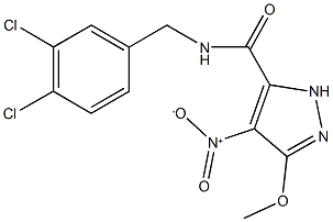 N-(3,4-dichlorobenzyl)-4-nitro-3-methoxy-1H-pyrazole-5-carboxamide Struktur