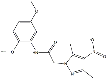 N-(2,5-dimethoxyphenyl)-2-{4-nitro-3,5-dimethyl-1H-pyrazol-1-yl}acetamide Struktur