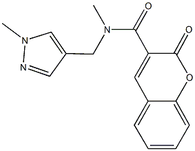 N-methyl-N-[(1-methyl-1H-pyrazol-4-yl)methyl]-2-oxo-2H-chromene-3-carboxamide Struktur