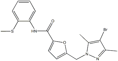 5-[(4-bromo-3,5-dimethyl-1H-pyrazol-1-yl)methyl]-N-[2-(methylsulfanyl)phenyl]-2-furamide Struktur