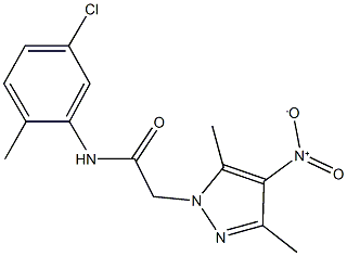 N-(5-chloro-2-methylphenyl)-2-{4-nitro-3,5-dimethyl-1H-pyrazol-1-yl}acetamide Struktur