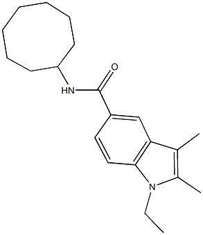 N-cyclooctyl-1-ethyl-2,3-dimethyl-1H-indole-5-carboxamide Struktur