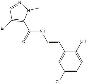 4-bromo-N'-(5-chloro-2-hydroxybenzylidene)-1-methyl-1H-pyrazole-5-carbohydrazide Struktur