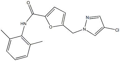 5-[(4-chloro-1H-pyrazol-1-yl)methyl]-N-(2,6-dimethylphenyl)-2-furamide Struktur