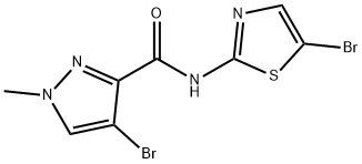 4-bromo-N-(5-bromo-1,3-thiazol-2-yl)-1-methyl-1H-pyrazole-3-carboxamide Struktur