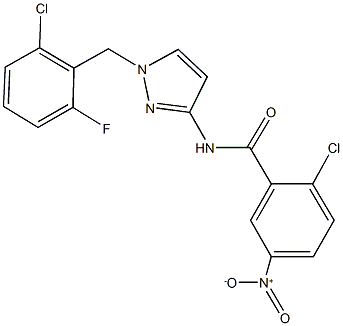 2-chloro-N-[1-(2-chloro-6-fluorobenzyl)-1H-pyrazol-3-yl]-5-nitrobenzamide Struktur