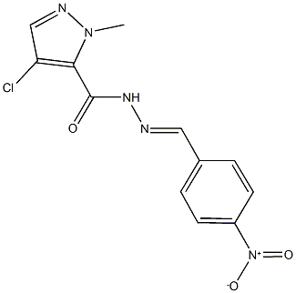 4-chloro-N'-{4-nitrobenzylidene}-1-methyl-1H-pyrazole-5-carbohydrazide Struktur