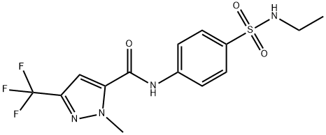 N-{4-[(ethylamino)sulfonyl]phenyl}-1-methyl-3-(trifluoromethyl)-1H-pyrazole-5-carboxamide Struktur