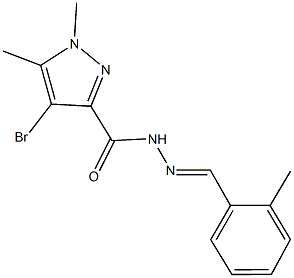 4-bromo-1,5-dimethyl-N'-(2-methylbenzylidene)-1H-pyrazole-3-carbohydrazide Struktur