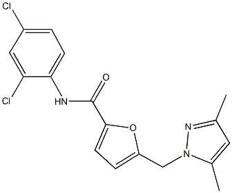 N-(2,4-dichlorophenyl)-5-[(3,5-dimethyl-1H-pyrazol-1-yl)methyl]-2-furamide Struktur