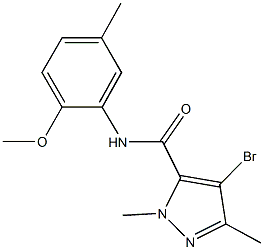 4-bromo-N-(2-methoxy-5-methylphenyl)-1,3-dimethyl-1H-pyrazole-5-carboxamide Struktur